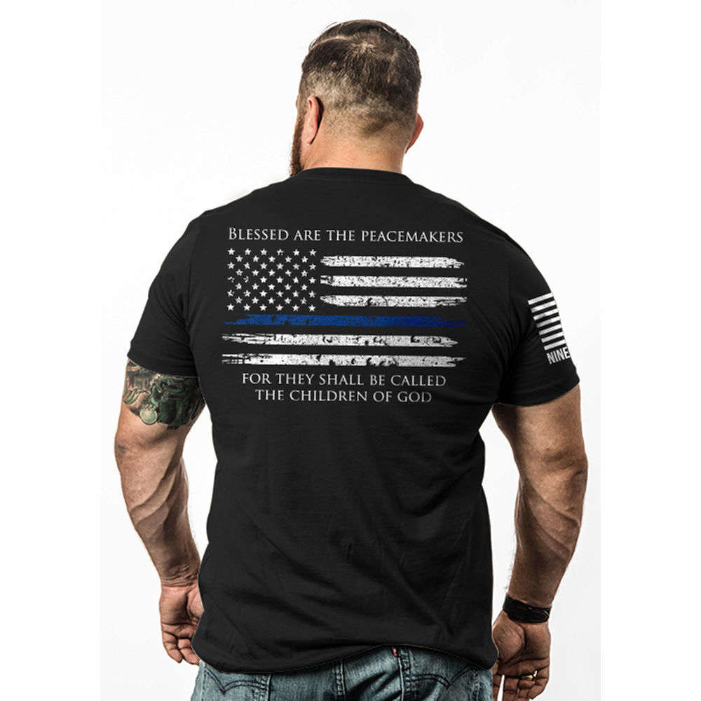 Clothing Nine Line Apparel 4.50" THIN BLUE LINE-TSHIRT BLACK 2XL